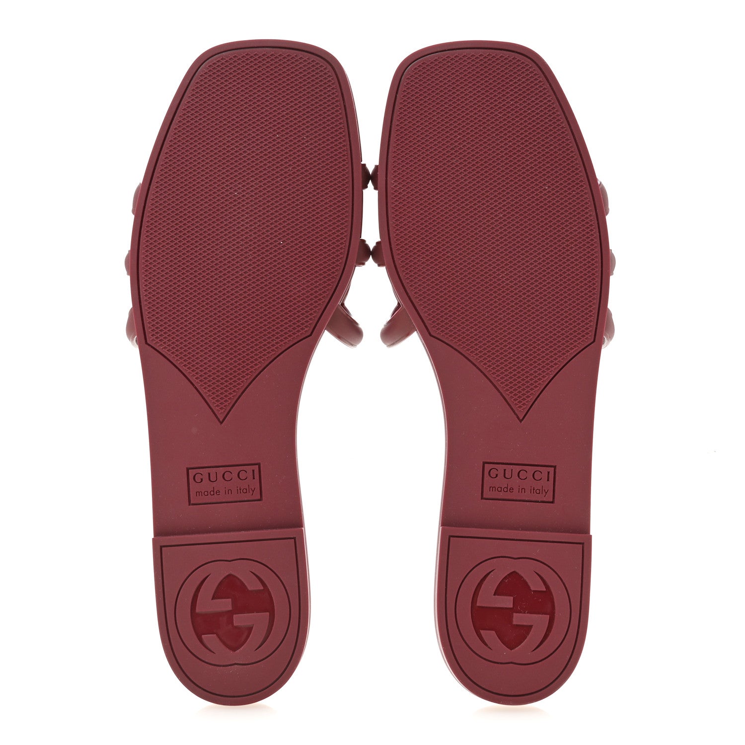 Gucci Rubber Womens Interlocking G Slide Sandals  39 Rosso Ancora 6 of 10
