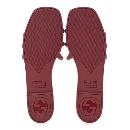 Gucci Rubber Womens Interlocking G Slide Sandals  39 Rosso Ancora 6 of 10