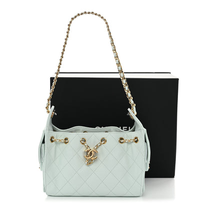 Chanel Caviar Quilted Mini Chanel 25 Handbag Light Green 11 of 11