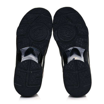 Chanel Suede Calfskin CC Sneakers 37.5 Grey 5 of 7