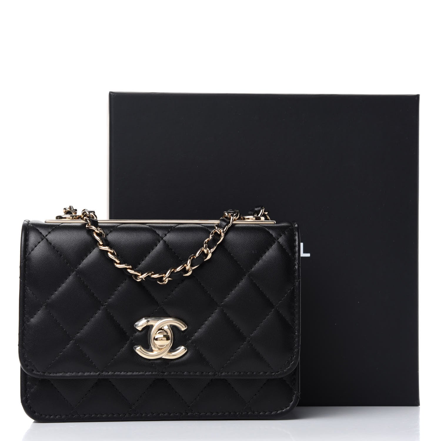 Chanel Lambskin Quilted Mini Trendy CC Wallet On Chain WOC Black 11 of 11