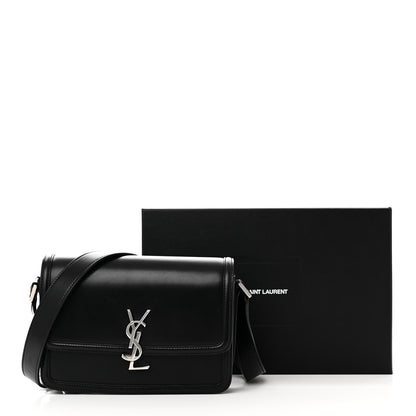 Saint Laurent Box Calfskin Monogram Medium Solferino Satchel Black 10 of 10