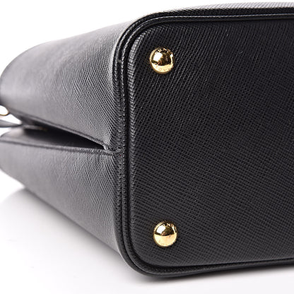 Prada Saffiano Cuir Medium Panier Bucket Bag Black Fuoco 9 of 10