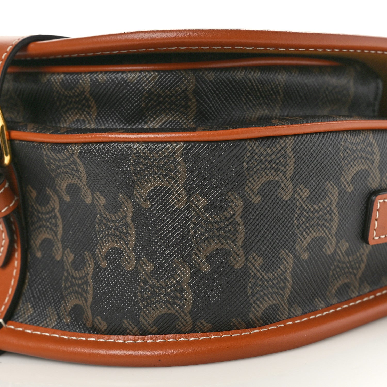 Celine Triomphe Canvas Medium Folco Bag Tan 9 of 9