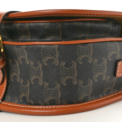 Celine Triomphe Canvas Medium Folco Bag Tan 9 of 9