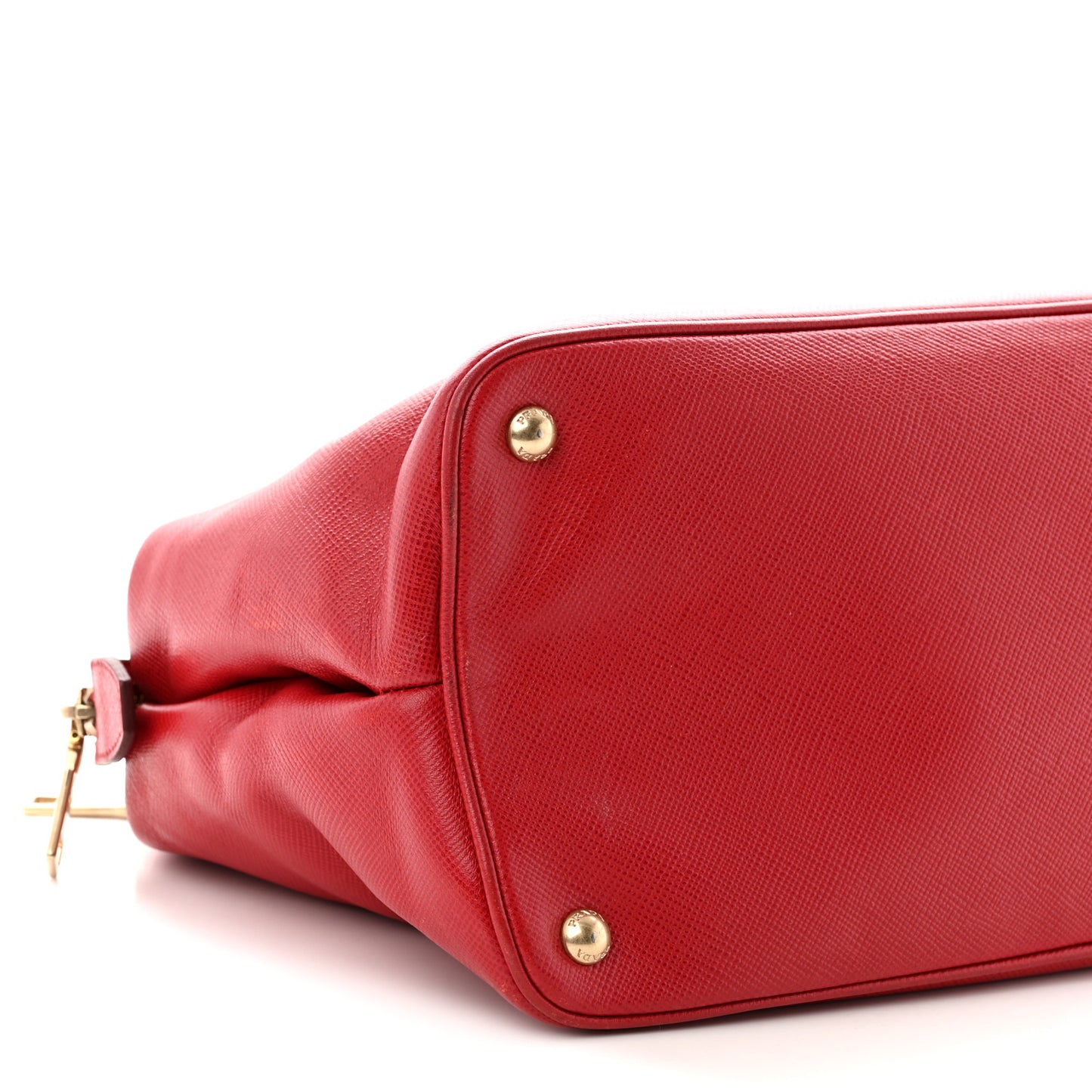 Saffiano Cuir Top Handle Dome Tote Rosso