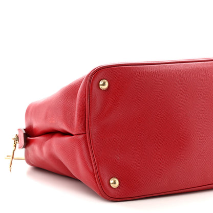 Prada Saffiano Cuir Top Handle Dome Tote Rosso 9 of 12