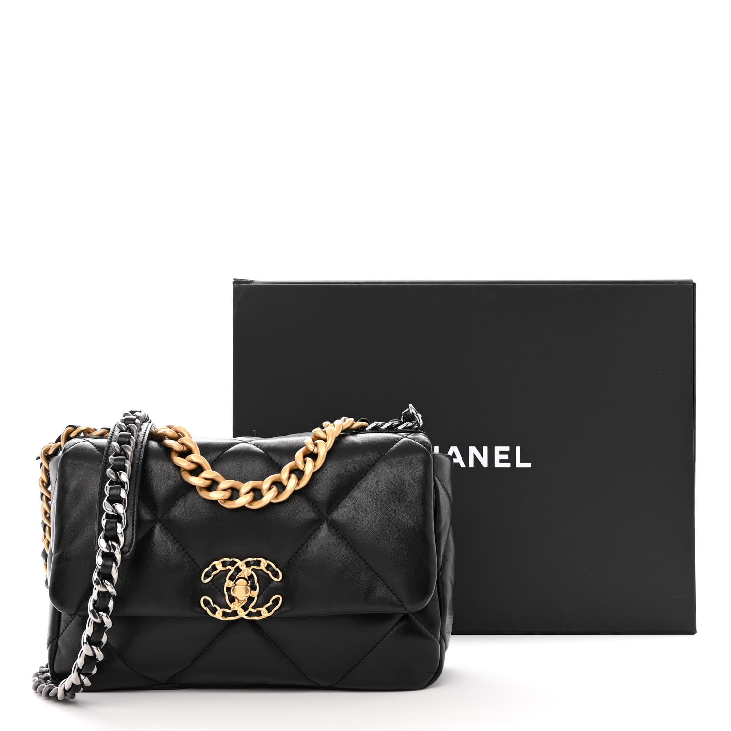 Chanel Lambskin Quilted Medium Chanel 19 Flap Black 11 of 11