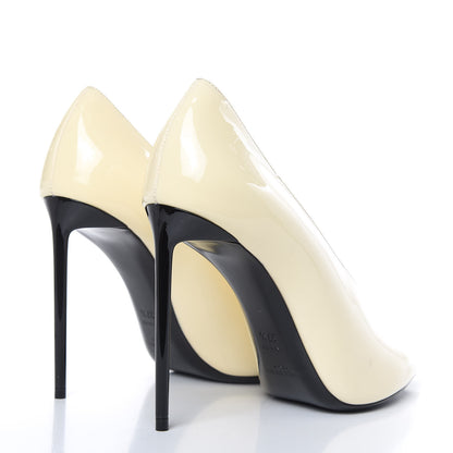 Saint Laurent Patent Calfskin Teddy High Vamp 105 Pumps 37.5 White 4 of 10