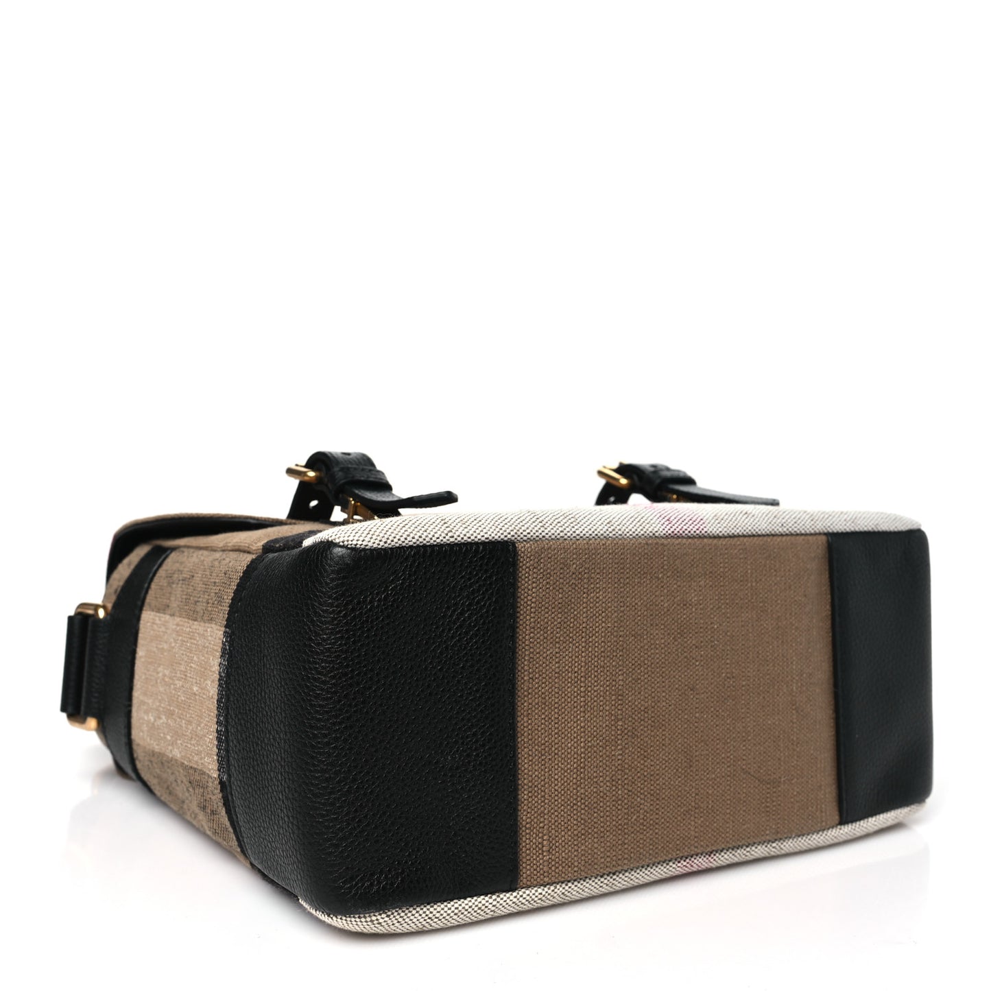Canvas Mega Check Small Baildon Messenger Bag Black