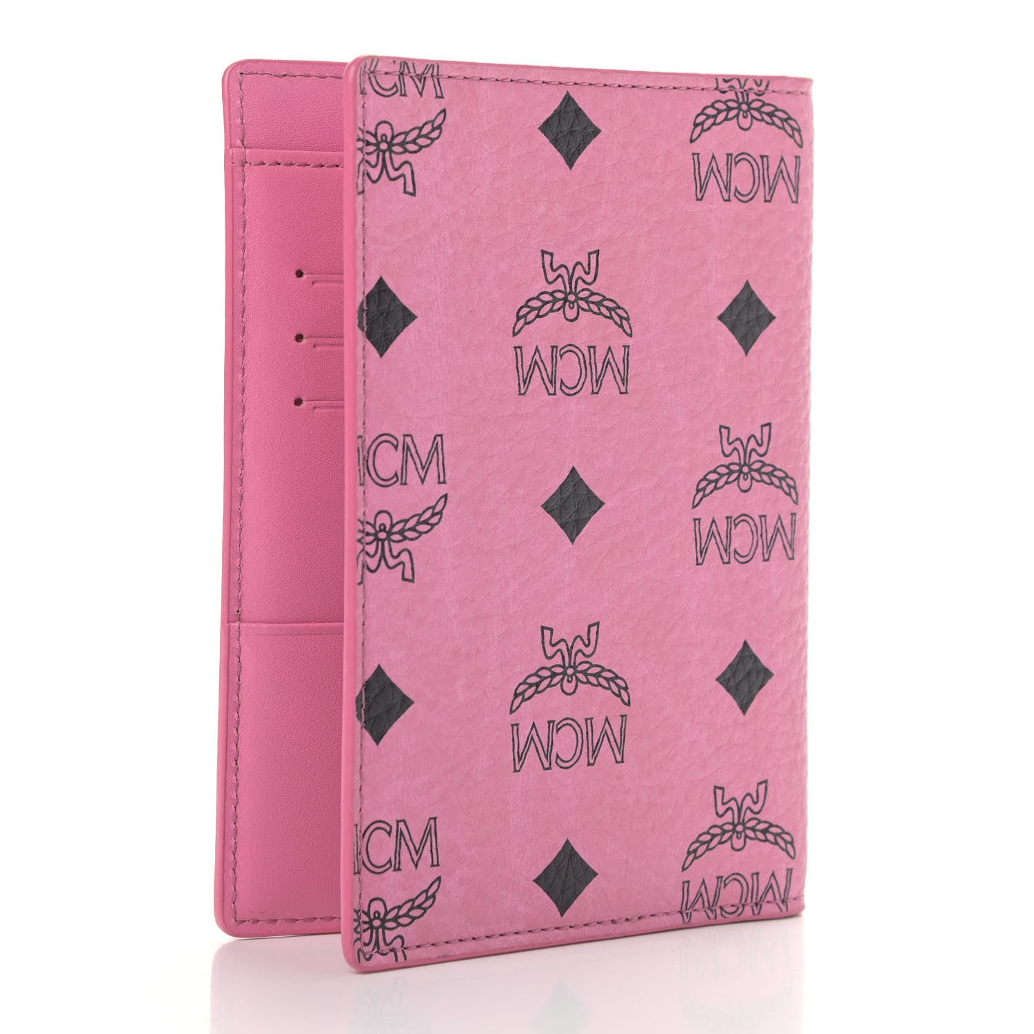 MCM Visetos Studded Passport Holder Pink 3 of 6