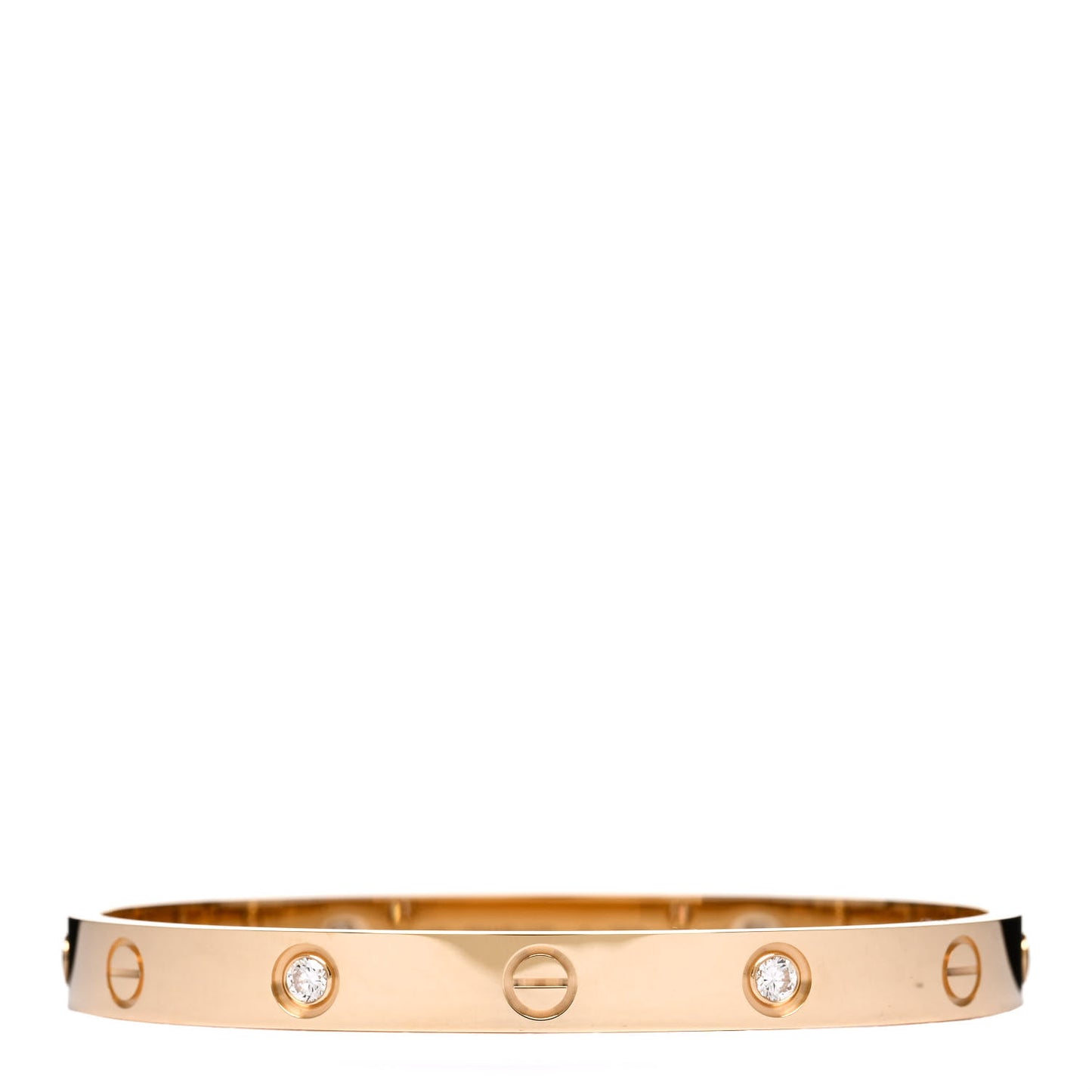 18K Yellow Gold 4 Diamond LOVE Bracelet 17