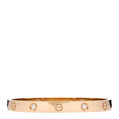 Cartier 18K Yellow Gold 4 Diamond LOVE Bracelet 17 1 of 5