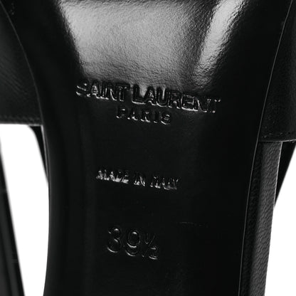 Saint Laurent Smooth Calfskin Jeanne 110 Slingback Pumps 39.5 Black Gold 8 of 13