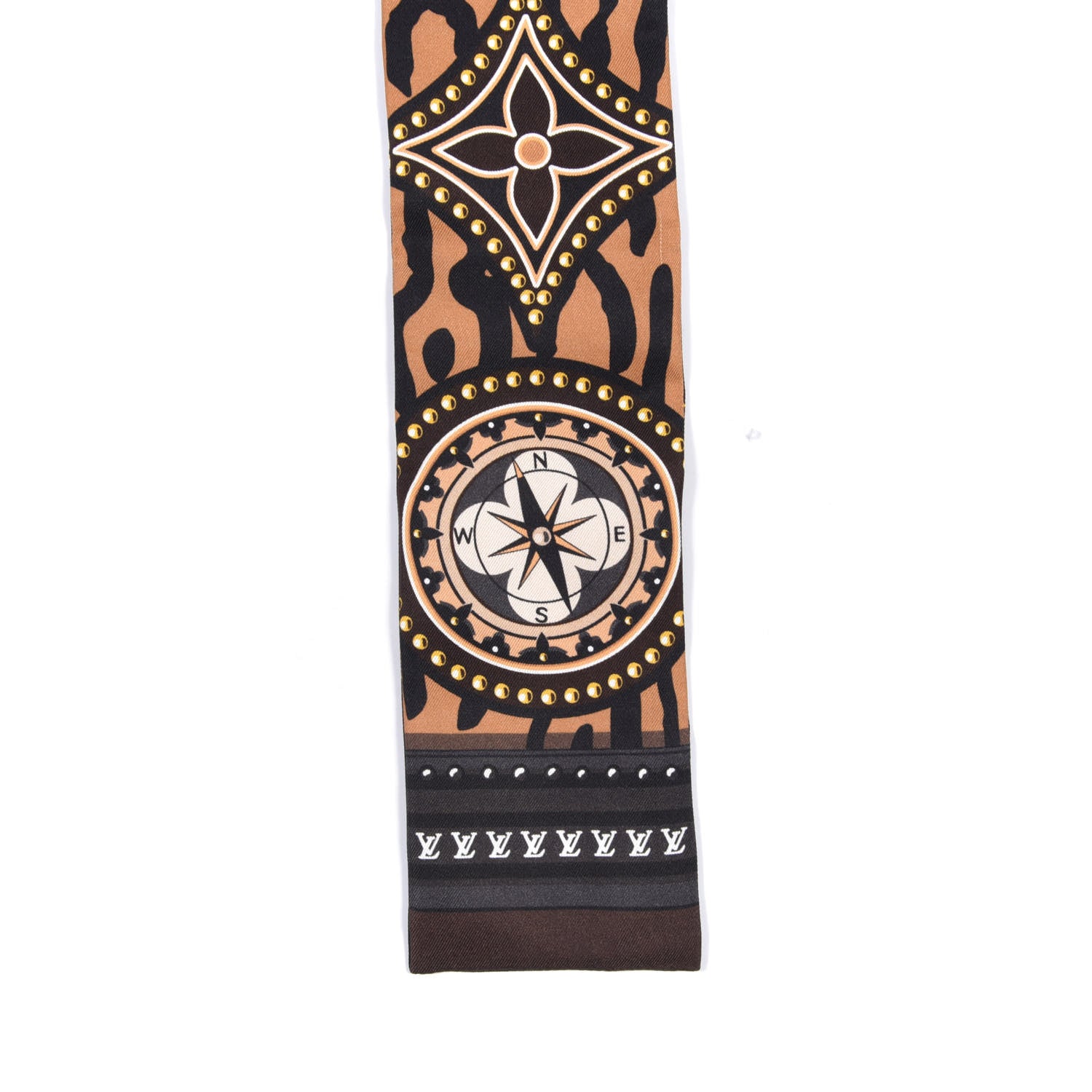 Louis Vuitton Silk Monogram LV World Bandeau Brown 3 of 4