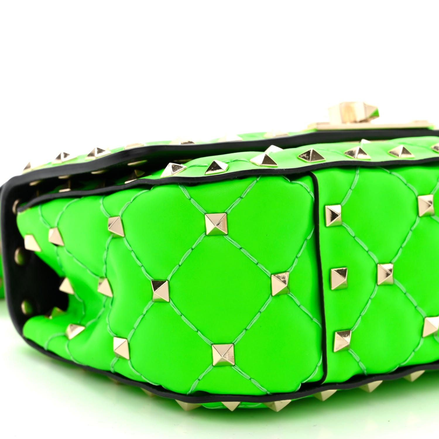 Valentino Garavani Calfskin Mini Rockstud Spike Shoulder Bag Fluo Green 8 of 9
