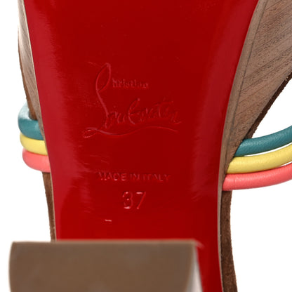 Christian Louboutin Nappa Veau Velours Couio Ella 130 Sandals 37 Multicolor Beige 6 of 9