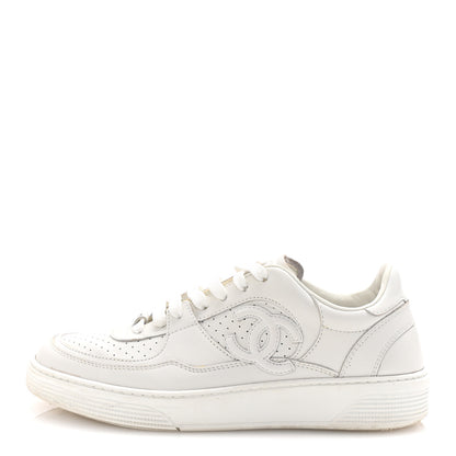 Chanel Calfskin CC Womens Sneakers 38 White 1 of 10