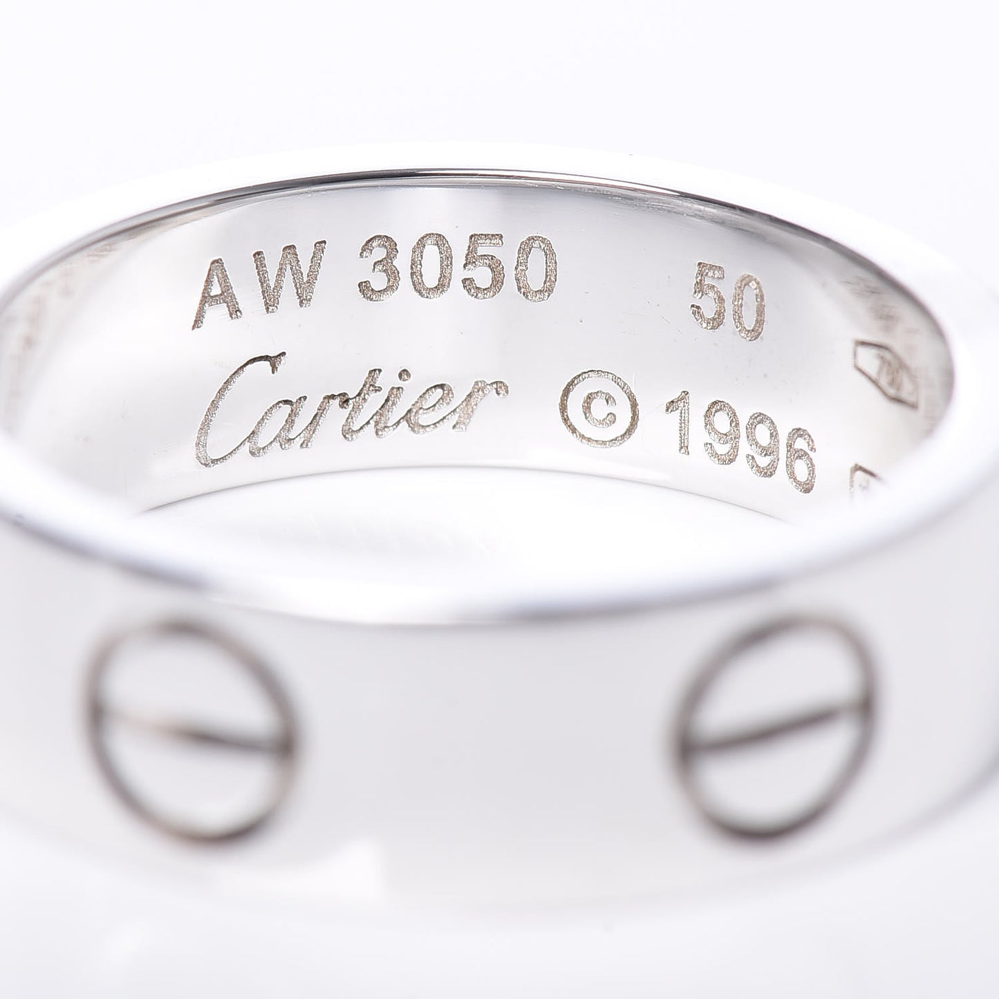 18K White Gold 5.5mm LOVE Ring 50 5.25