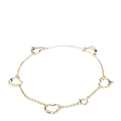 Tiffany 18K Yellow Gold Elsa Peretti 5 Open Heart Bracelet 3 of 4