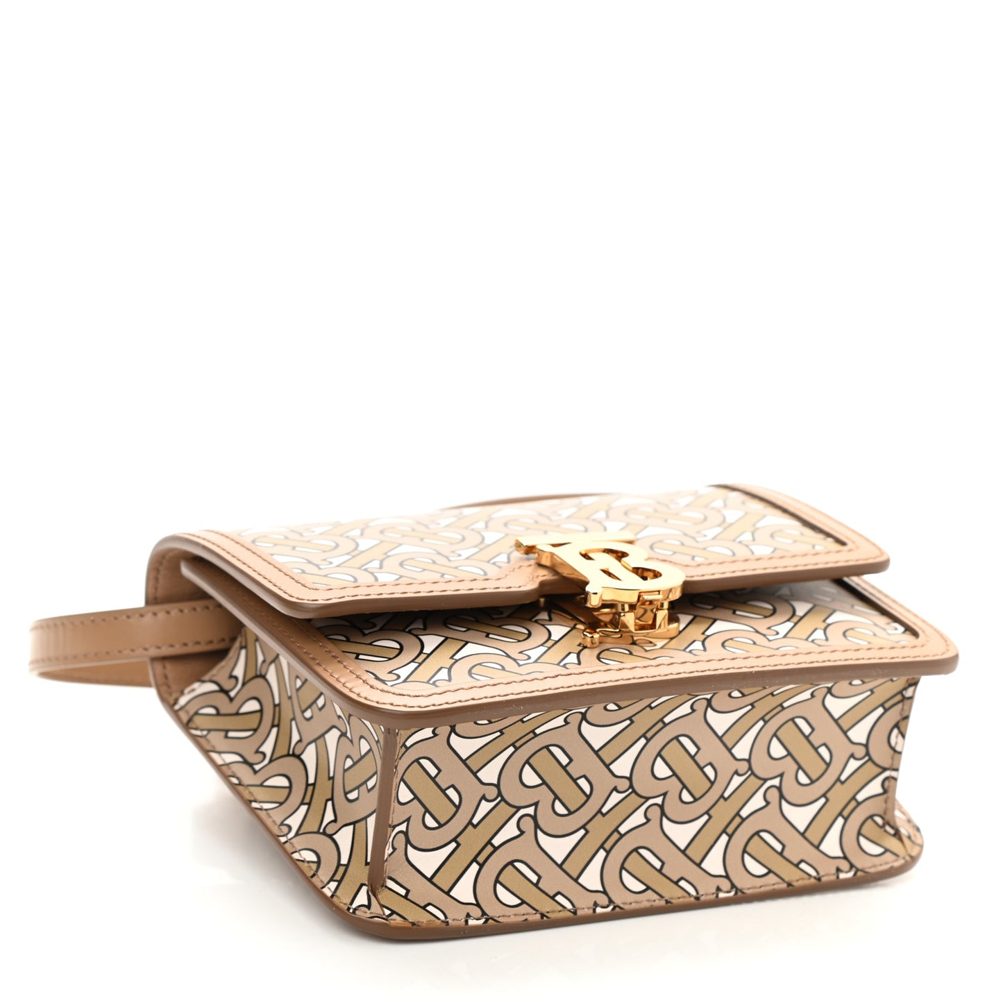 Calfskin Monogram Mini TB Bag Beige