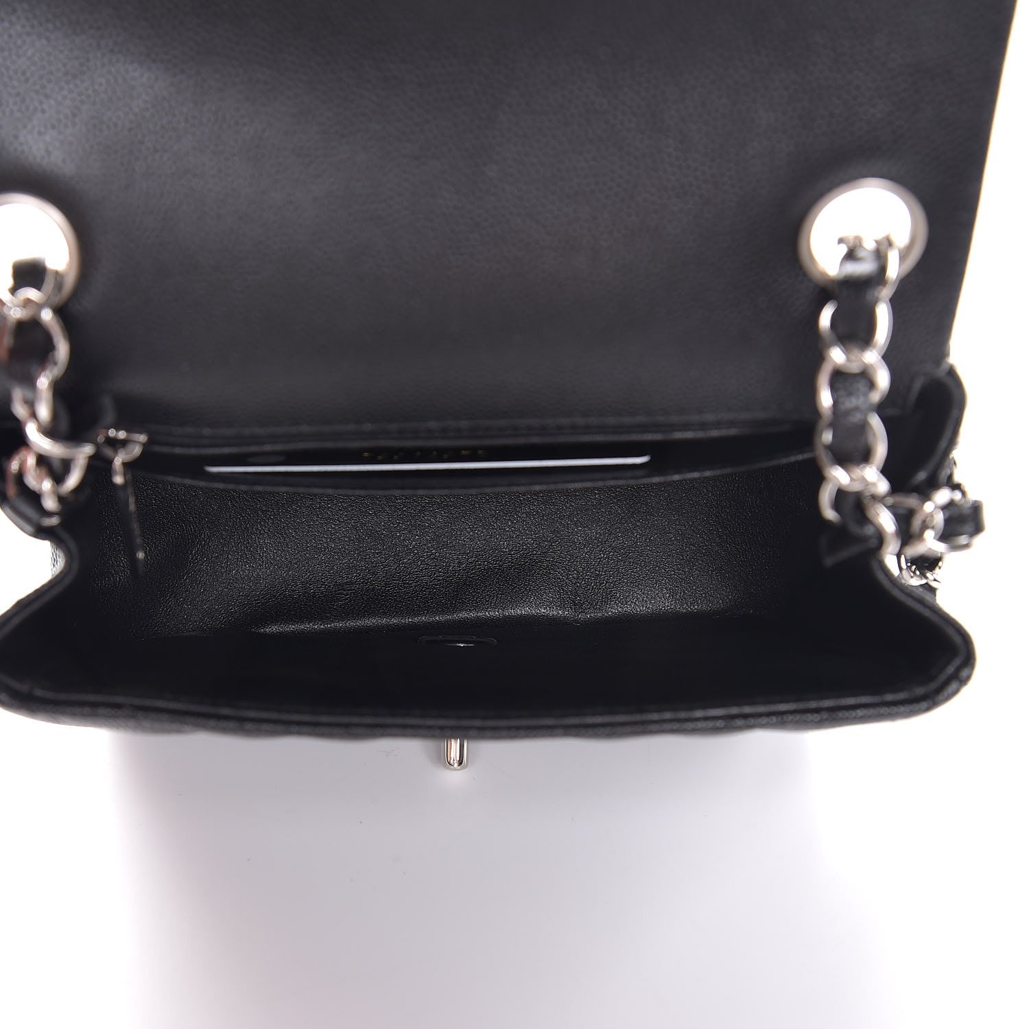 Chanel Caviar Chevron Quilted Mini Square Flap Black 5 of 7