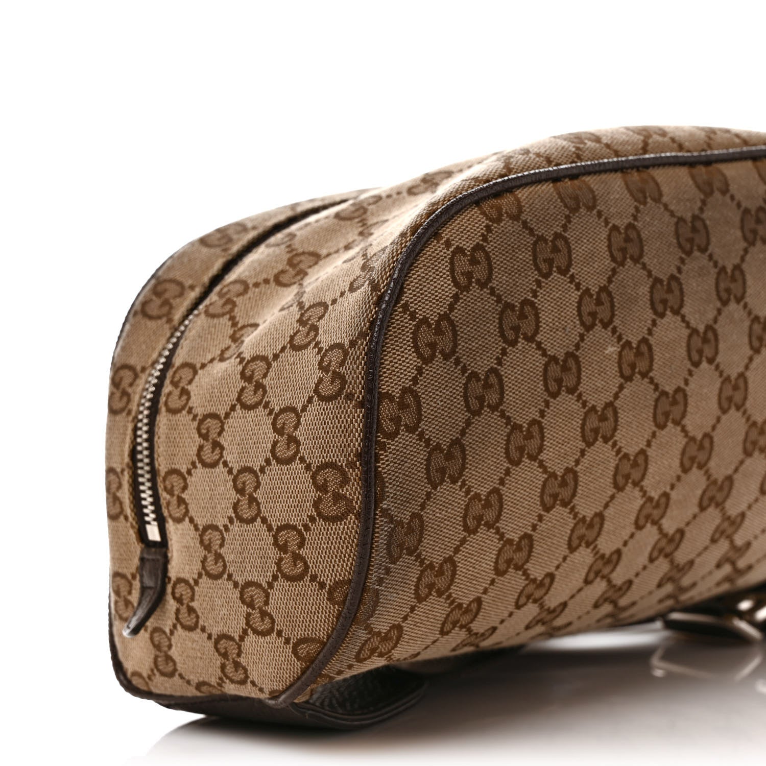 Gucci Monogram Dollar Calfskin Waist Pouch Beige Ebony Testa di Moro Marrone Scuro 8 of 11