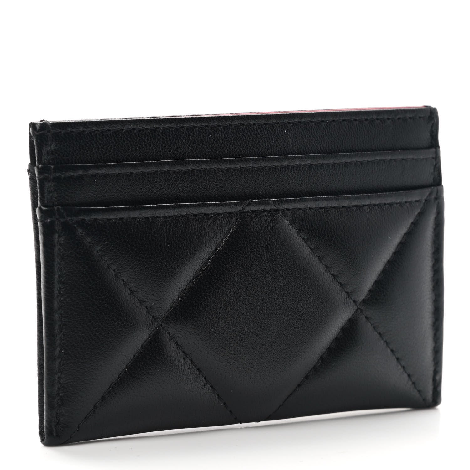 Chanel Lambskin Quilted Chanel 19 Card Holder Black 3 of 9