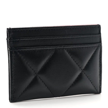 Chanel Lambskin Quilted Chanel 19 Card Holder Black 3 of 9