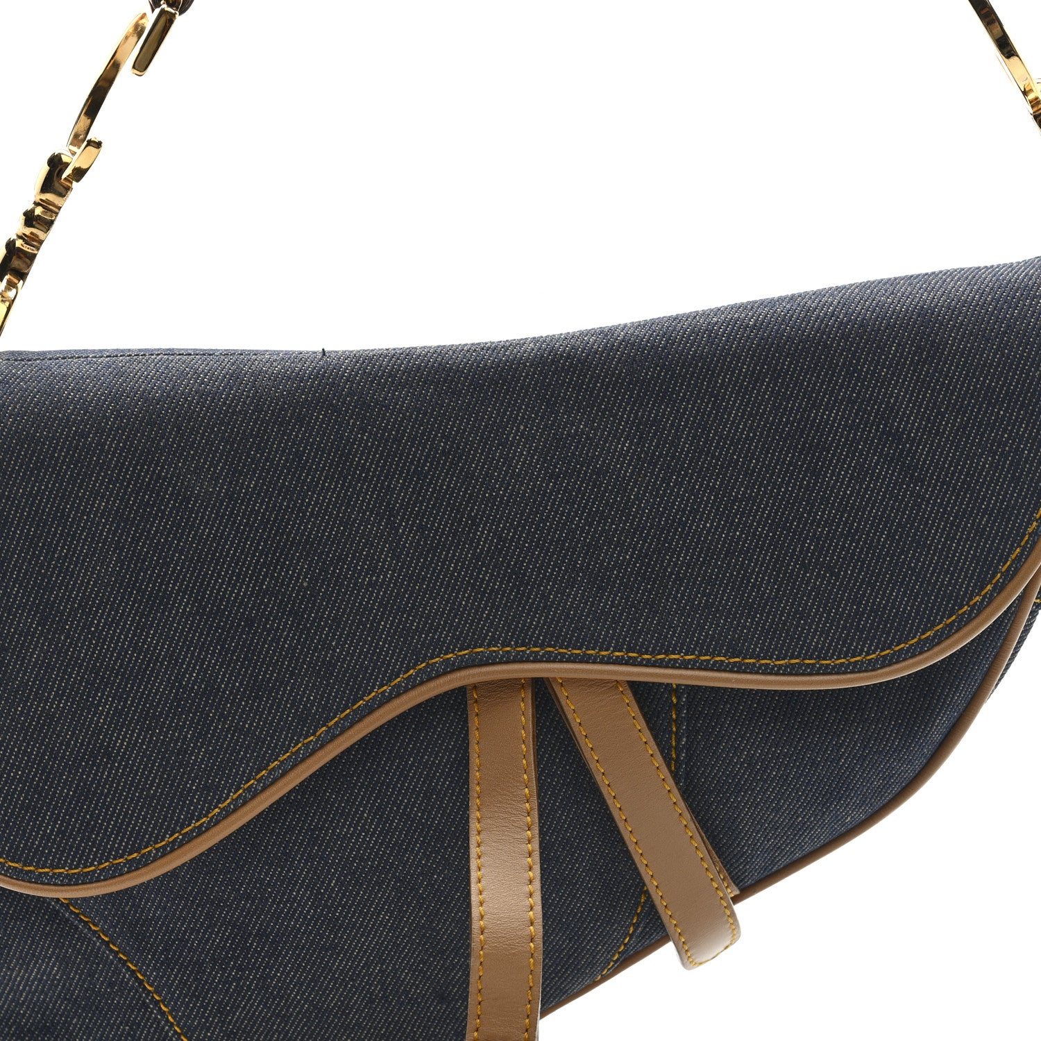 Christian Dior Denim Calfskin Saddle Bag Blue 8 of 10