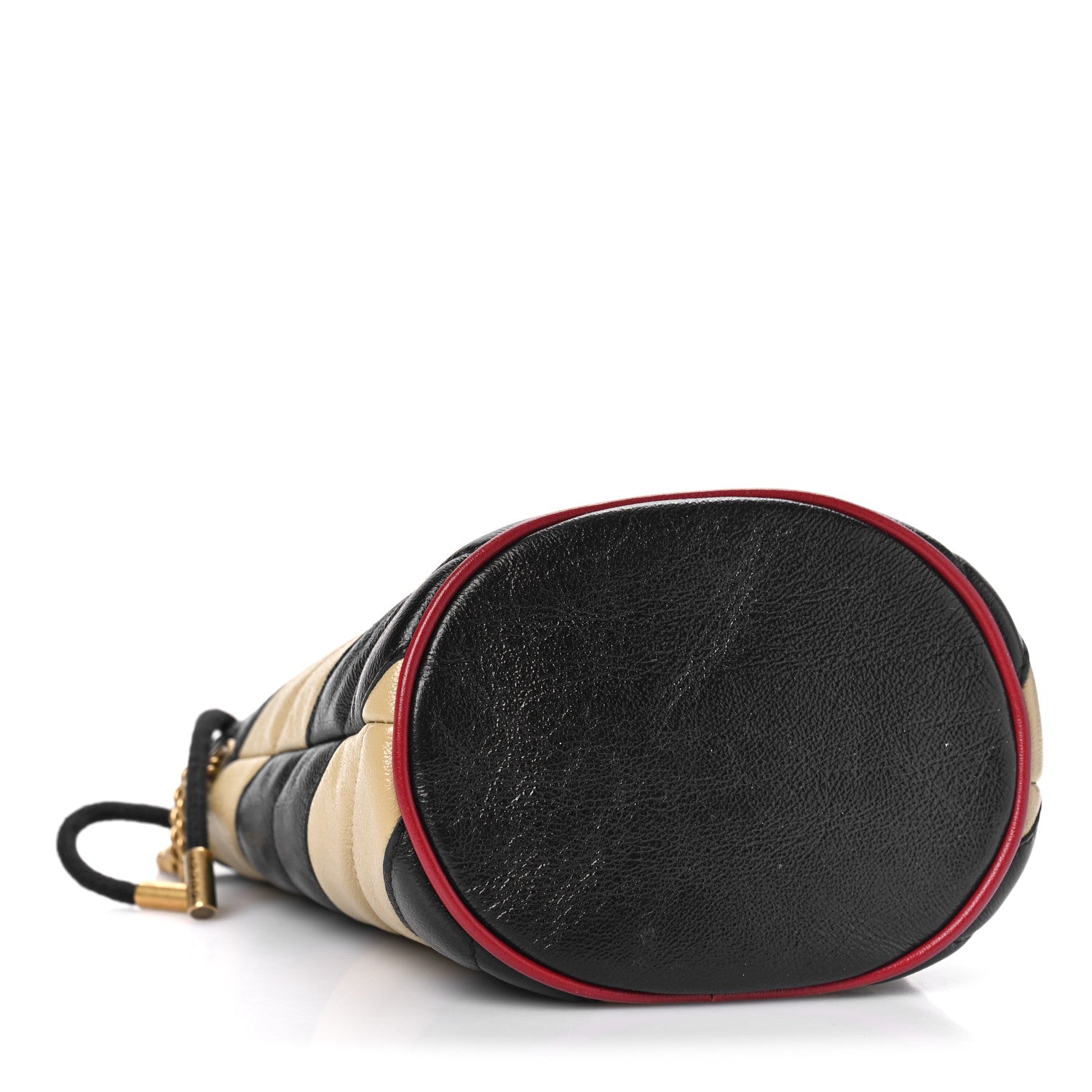 Gucci Azalea Calfskin Matelasse Diagonal Patchwork Mini Torchon GG Marmont 2.0 Bucket Bag Black Beige Romantic Cerise 4 of 8