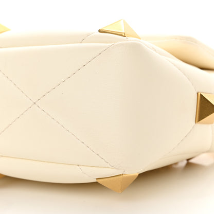 Valentino Garavani Nappa Medium Roman Stud Shoulder Bag Ivory 9 of 11