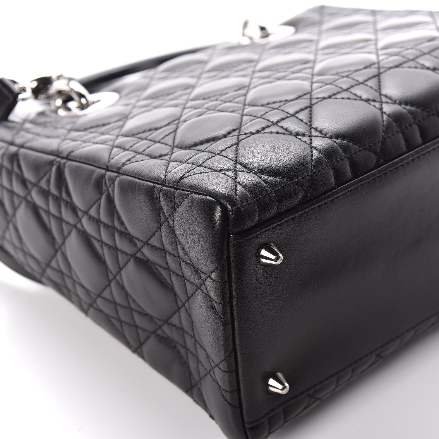 Christian Dior Lambskin Cannage Medium Lady Dior Black 13 of 13