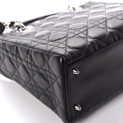 Christian Dior Lambskin Cannage Medium Lady Dior Black 13 of 13