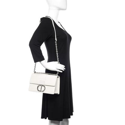 Christian Dior Grained Calfskin 30 Montaigne Chain Flap Bag White 2 of 8