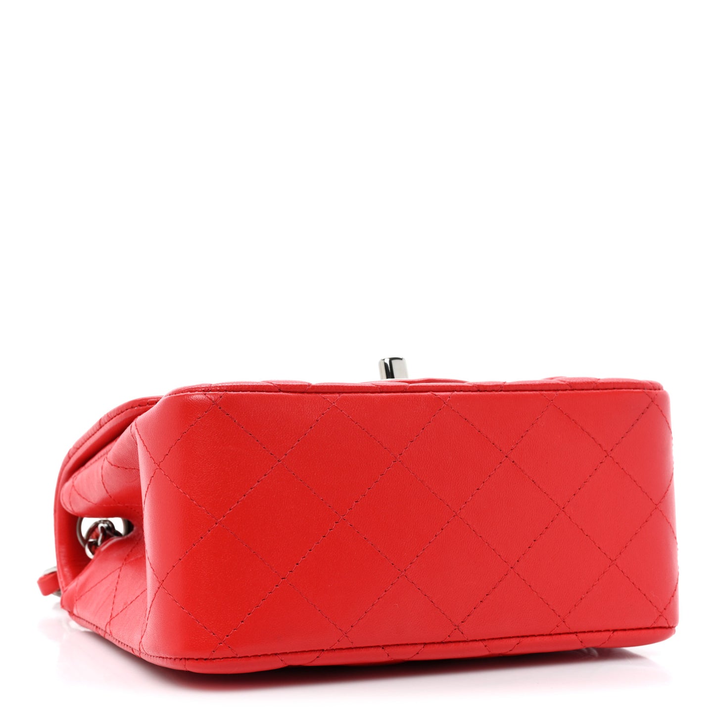 Lambskin Quilted Mini Square Flap Red