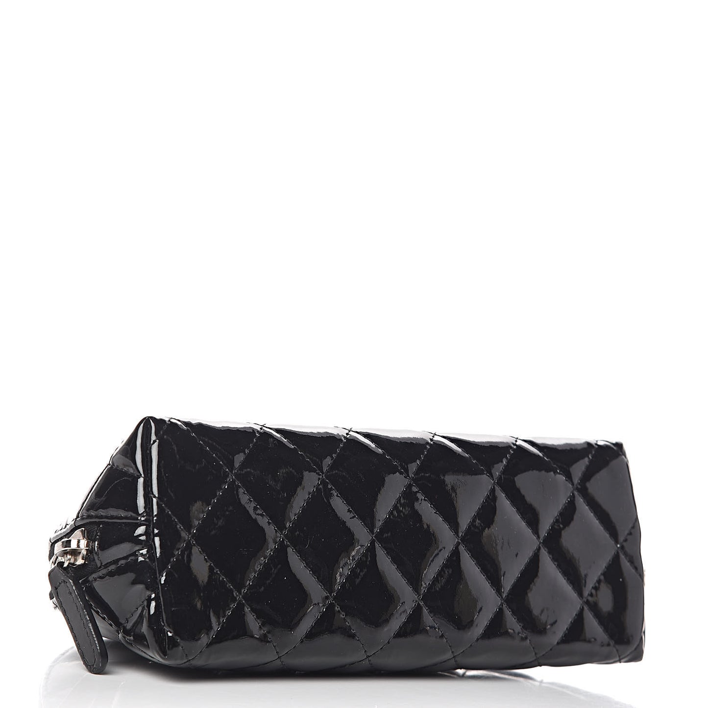 Patent Quilted Cosmetic Case Black
