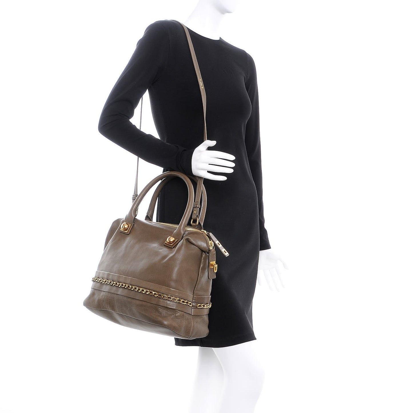 Calfskin Medium Kira Bowler Tote Khaki