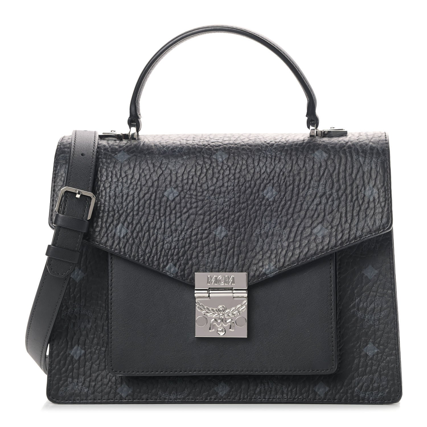 MCM Visetos Medium Patricia Satchel Black 1 of 11