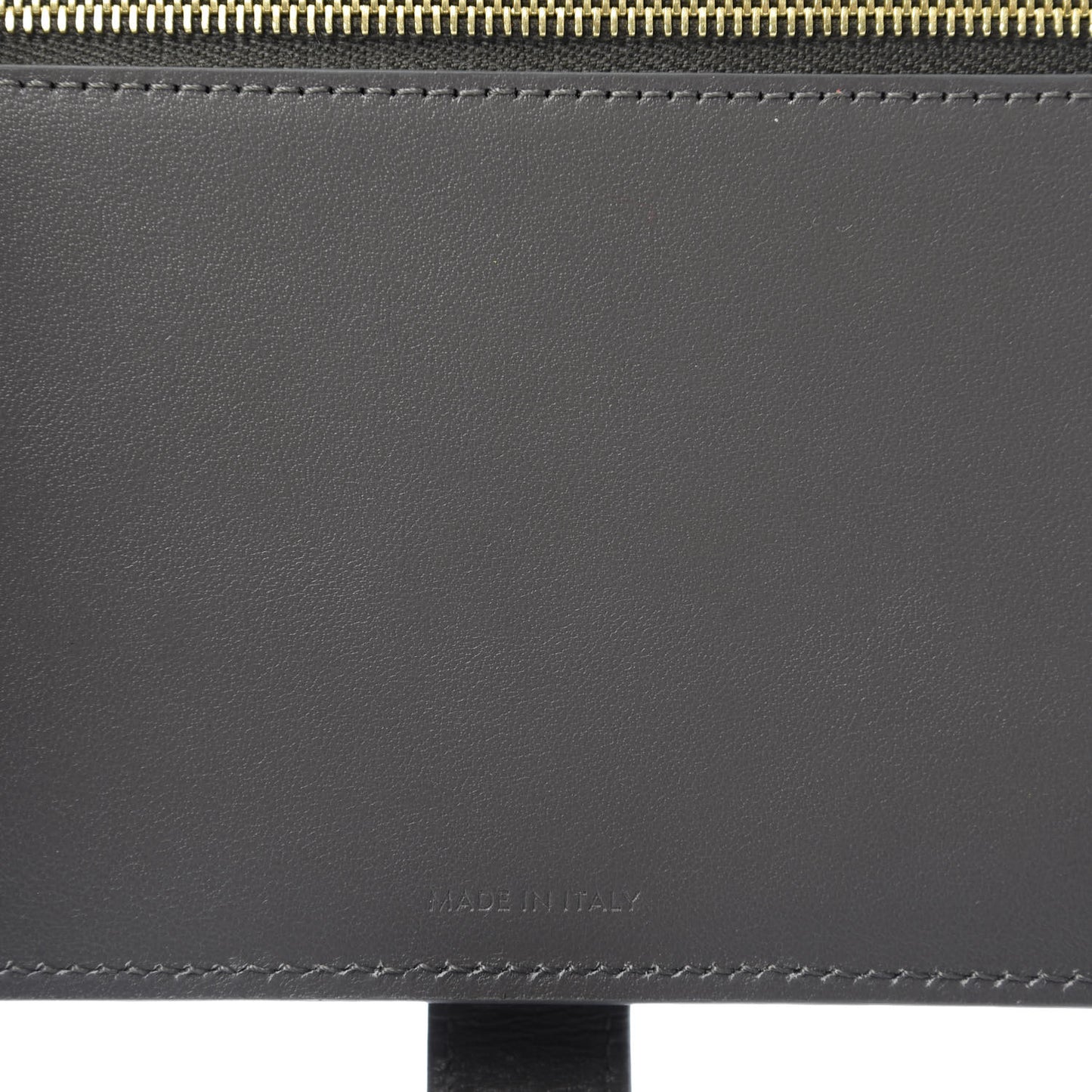 Grained Calfskin Large Multifunction Strap Wallet Grey