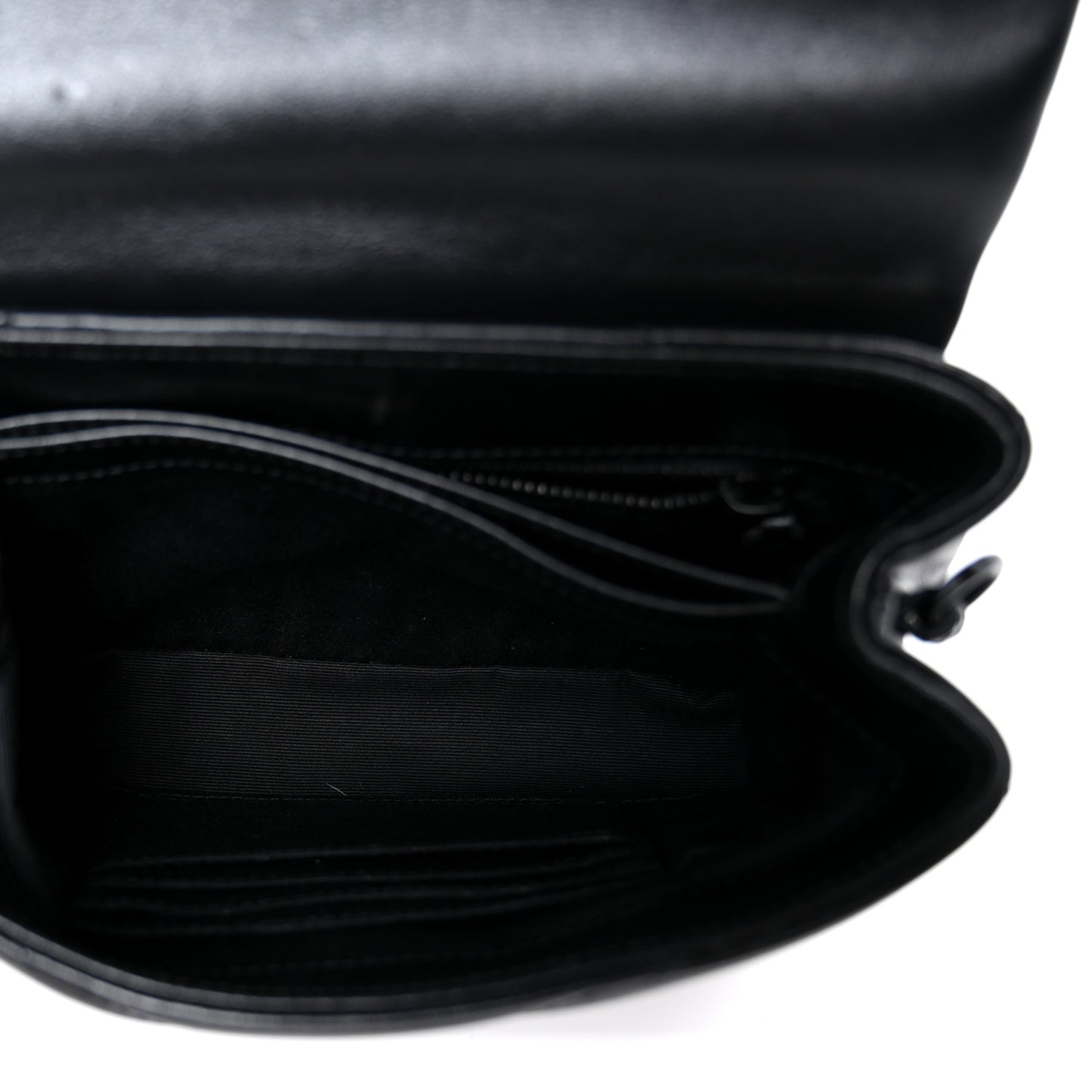 Calfskin Y Quilted Monogram Monochrome Toy Loulou Crossbody Bag Black