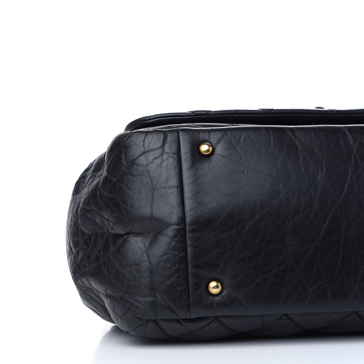 Chanel Aged Calfskin Quilted Large Pondichery Flap Black 8 of 10