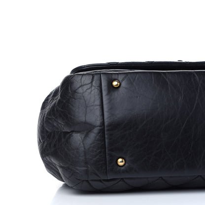 Chanel Aged Calfskin Quilted Large Pondichery Flap Black 8 of 10