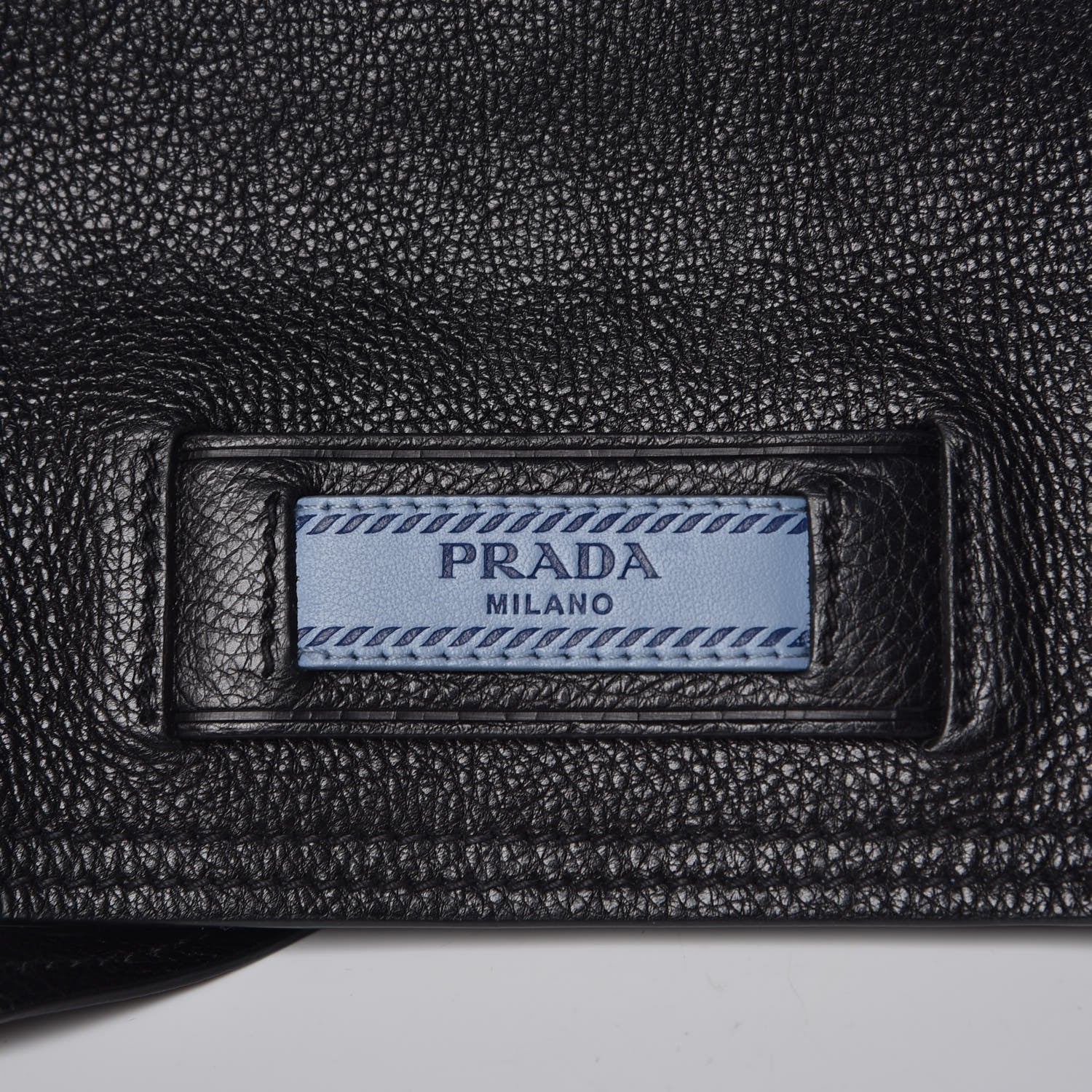 Prada Glace Calf Etiquette Flap Black Astrale 8 of 11
