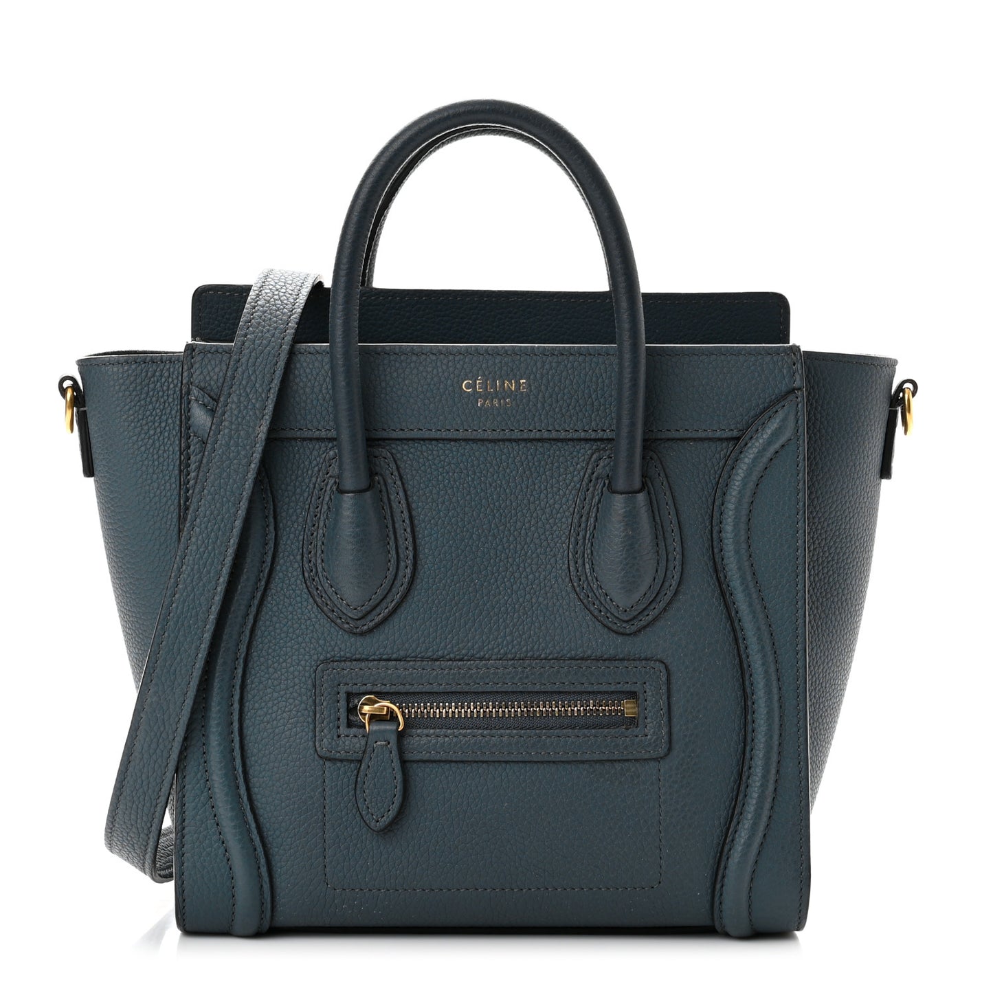 Drummed Calfskin Nano Luggage Blue