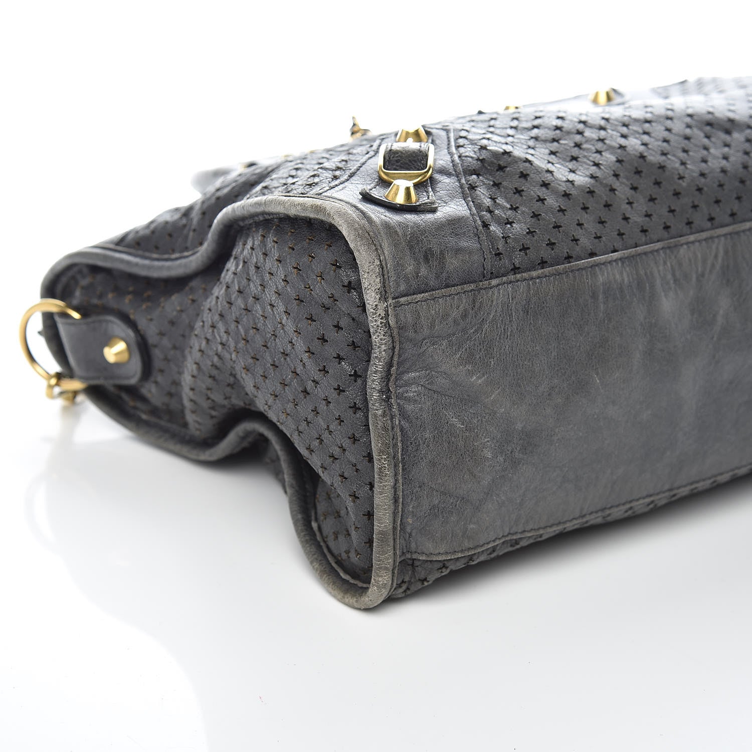 Balenciaga Agneau Laser Cut Cross Classic Gold Hardware City Grey 5 of 12