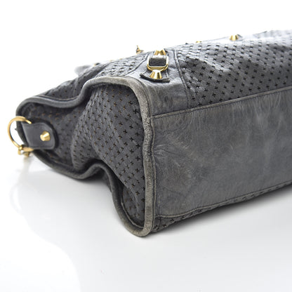 Balenciaga Agneau Laser Cut Cross Classic Gold Hardware City Grey 5 of 12