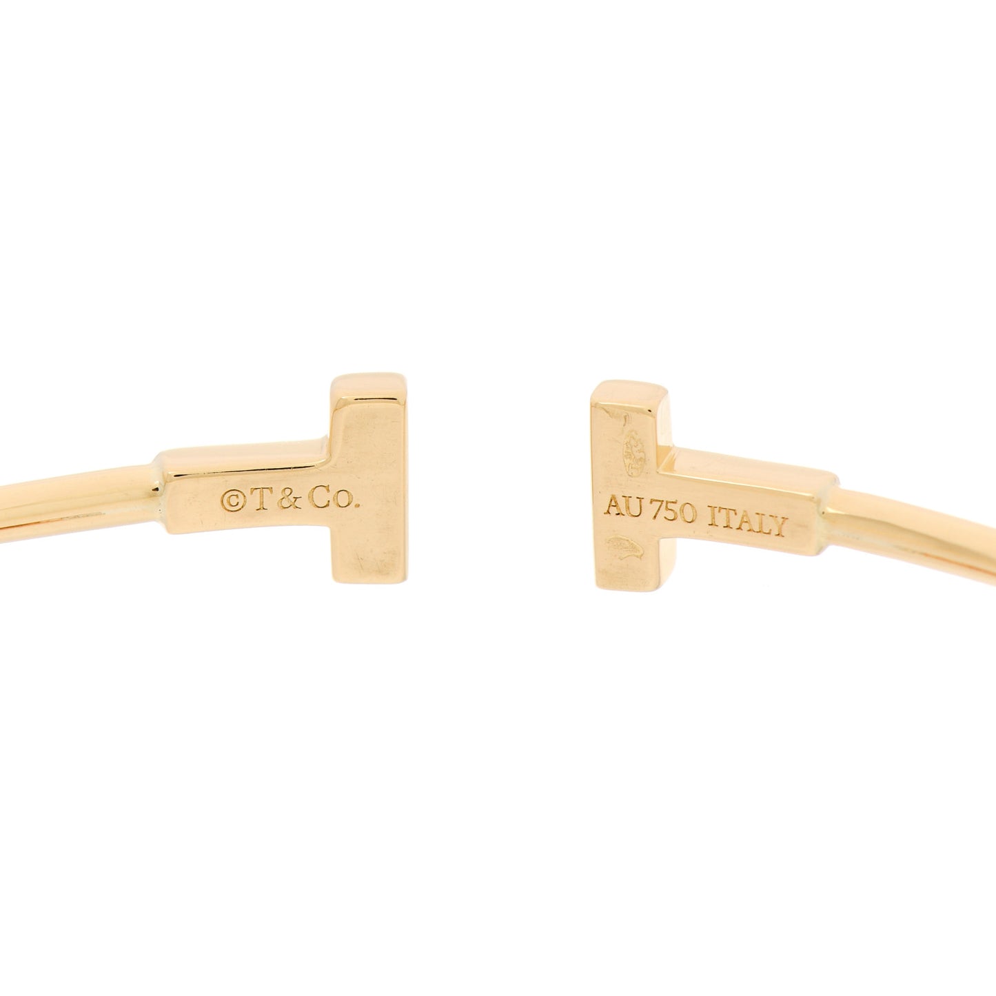18K Yellow Gold Narrow T Wire Bracelet