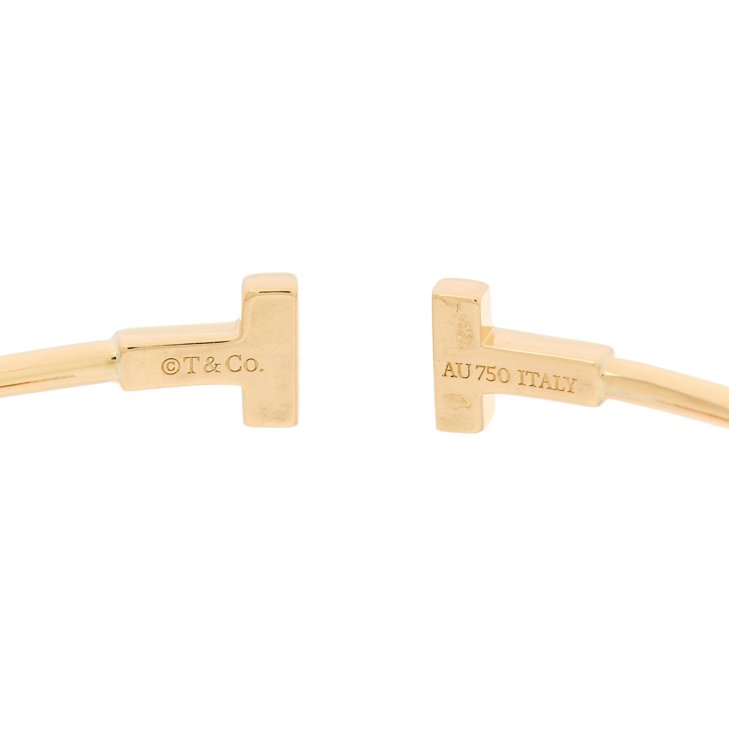 Tiffany 18K Yellow Gold Narrow T Wire Bracelet 3 of 3