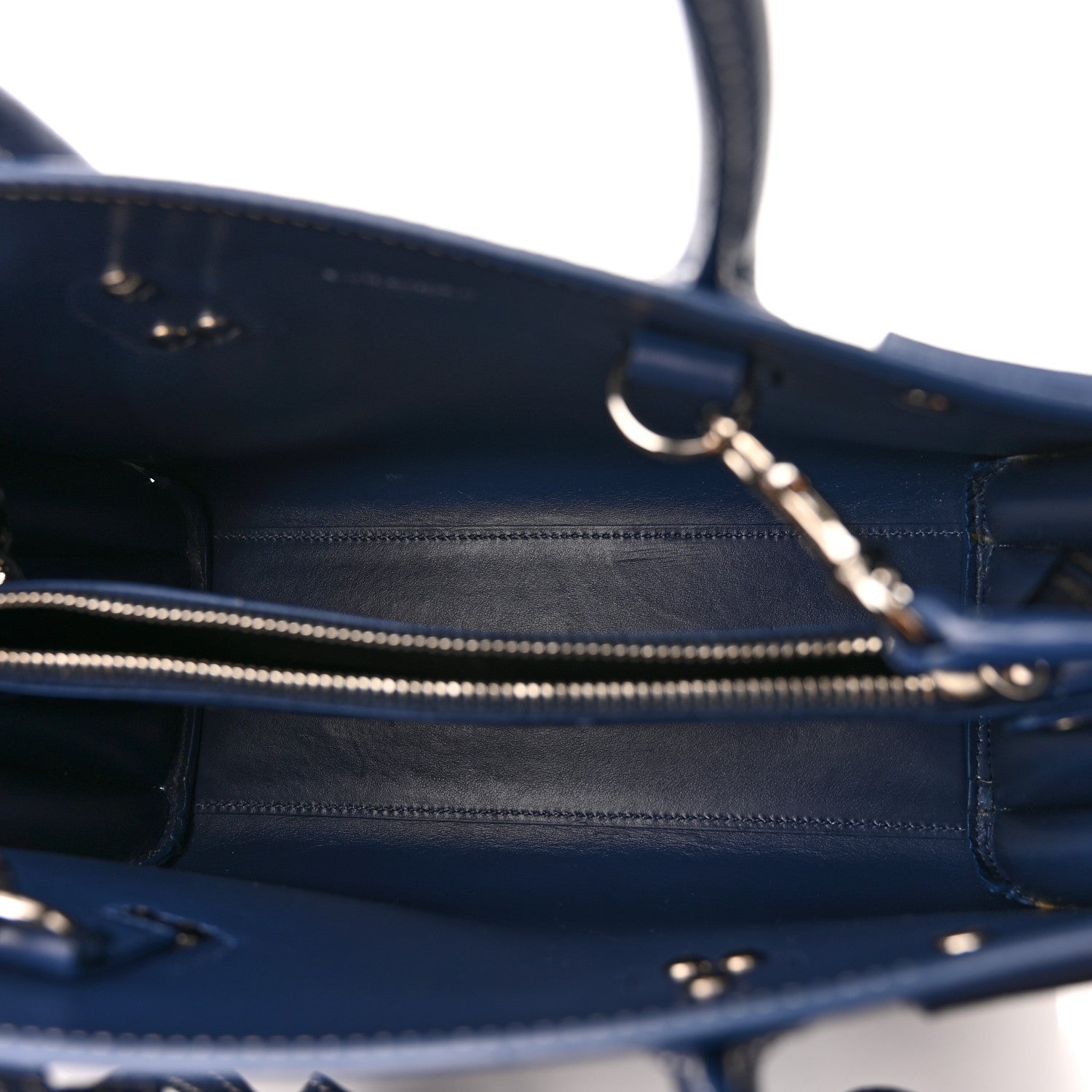 Saint Laurent Grained Calfskin Topstitch Baby Sac De Jour Denim 5 of 11